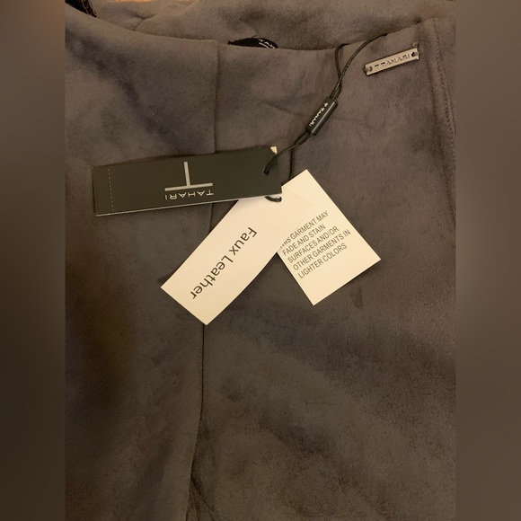 Tahari Grey/Steel Faux Leather Leggins - Picture 5 of 7